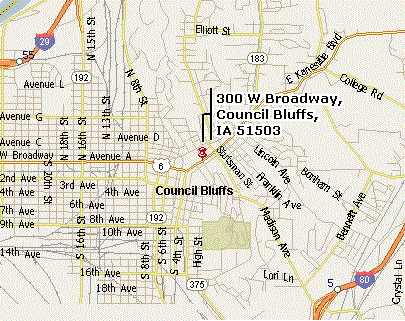 Council Bluffs, Iowa Regional Office Map