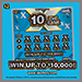 10X The Cash scratch ticket